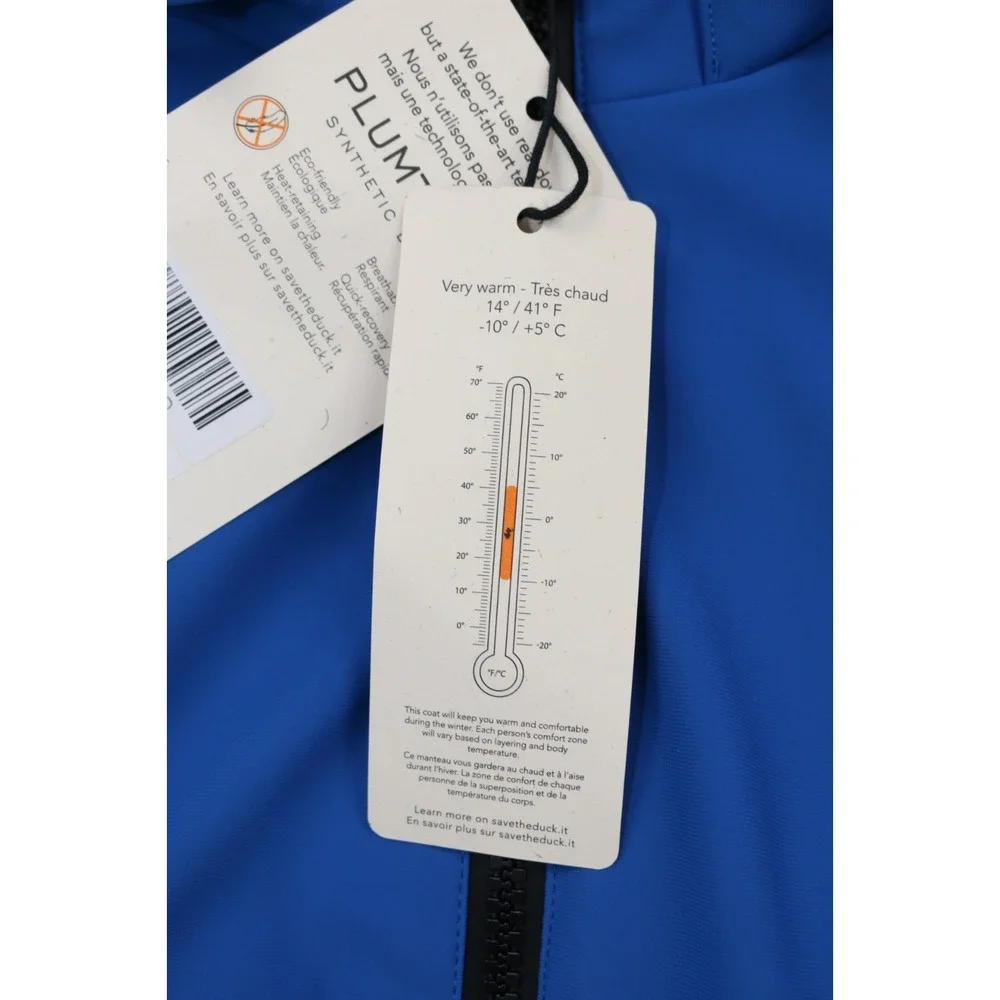 Save The Duck Womens Lexy17 Lila Plumtech Mid Jacket Blue Black Sz XS HeatRetain - Picture 11 of 16